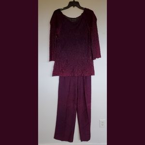 Purple Pepa Pombo set - 2 piece pants and top textured suit